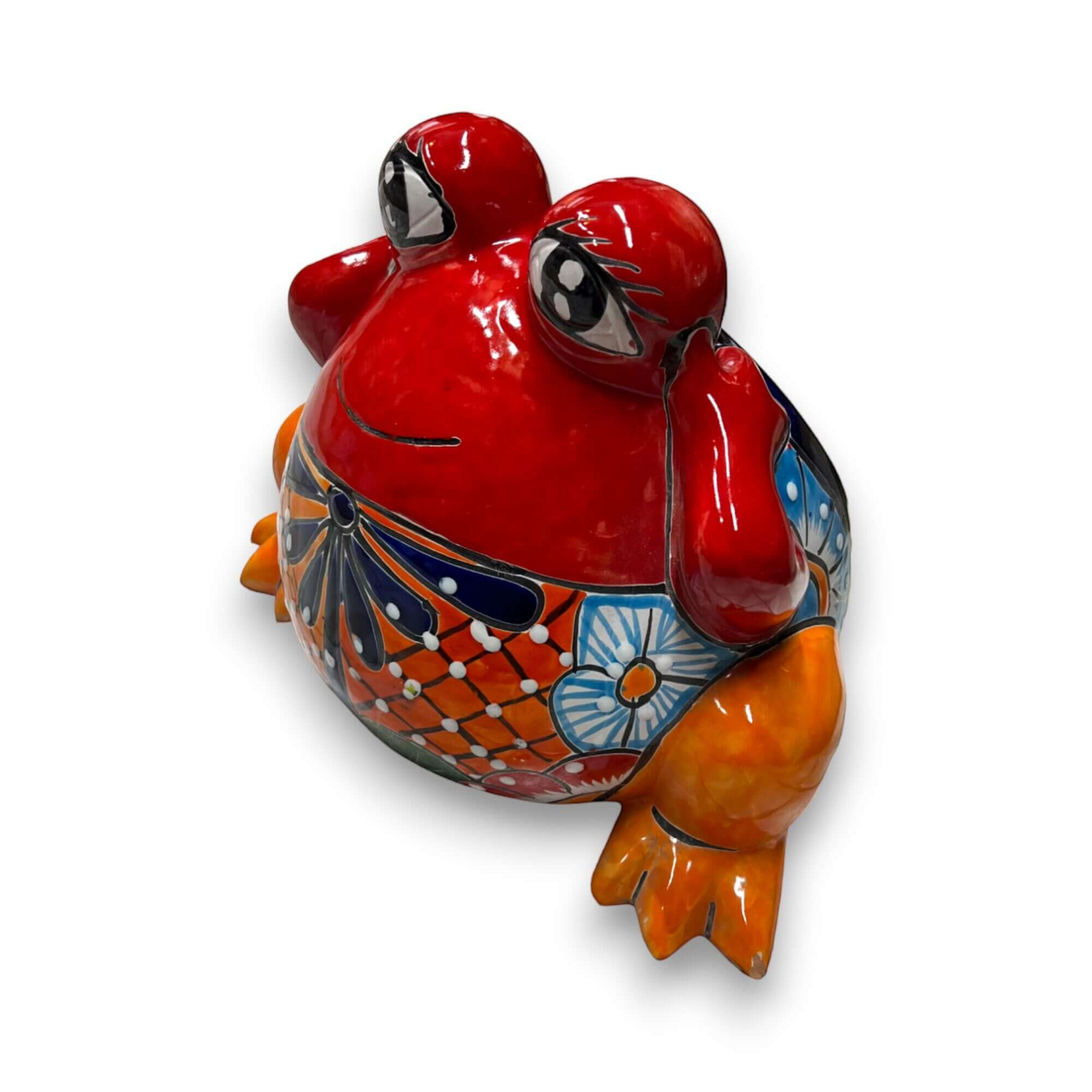 Colorful Talavera Frog Planter Handmade Mexican Pottery Statue - - Talavera Planter