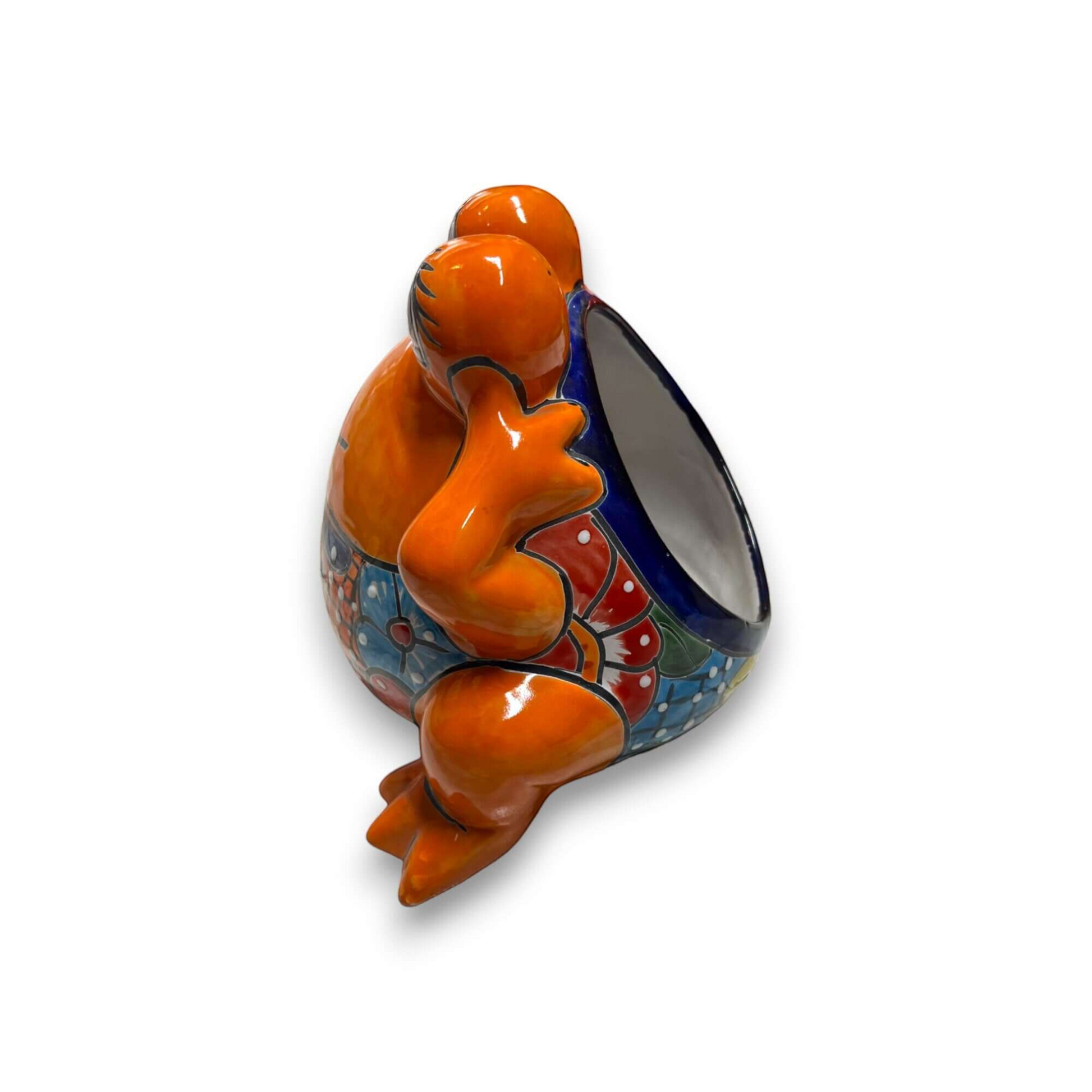 Colorful Talavera Frog Planter Handmade Mexican Pottery Statue - - Talavera Planter