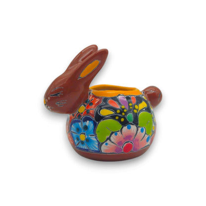 Talavera Rabbit Planter Handmade Mexican Bunny Pot - - Talavera Figurine