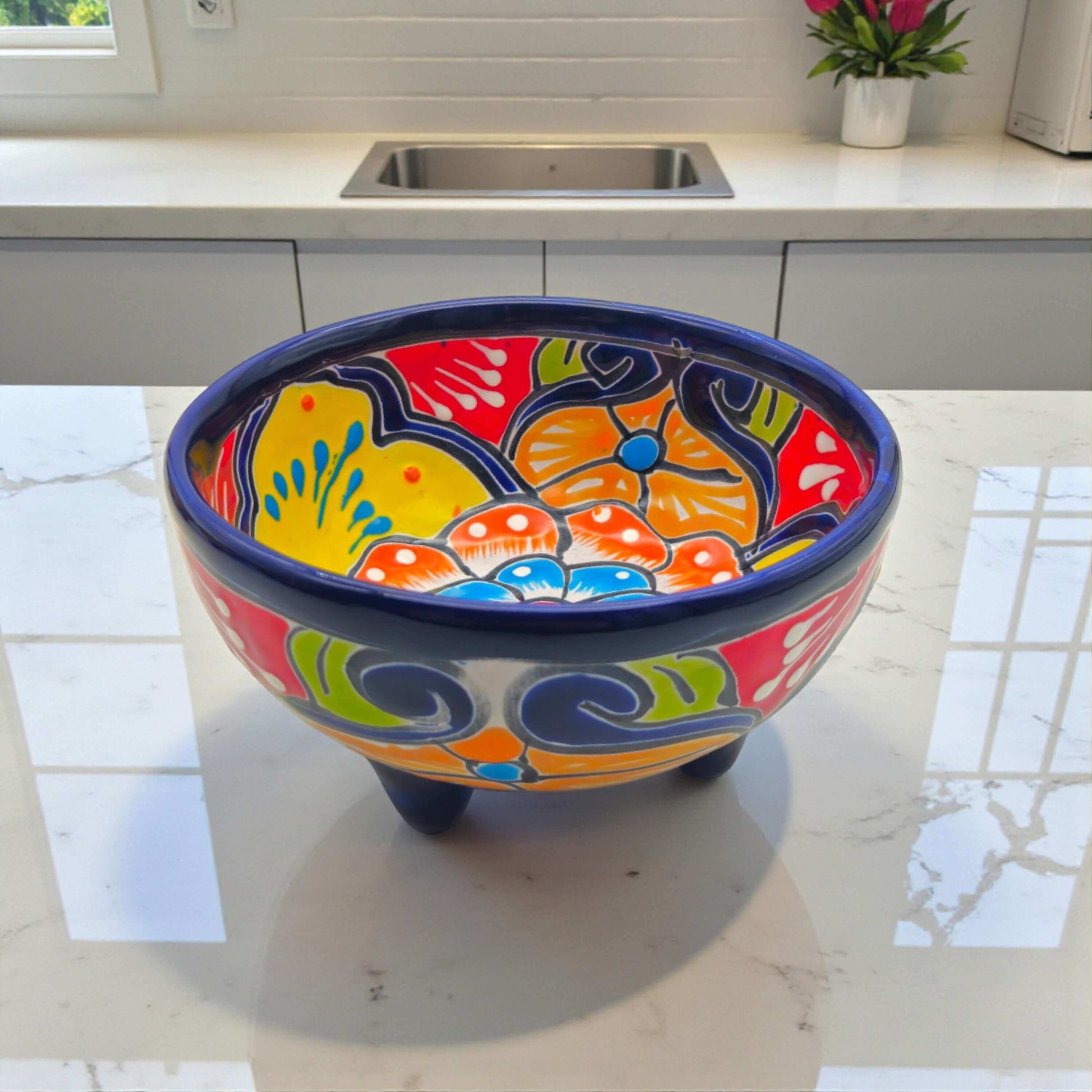 Talavera Salsa Bowl Handmade Mexican Molcajete - 1 Piece - Talavera Salsa Bowl