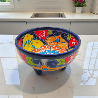 Talavera Salsa Bowl Handmade Mexican Molcajete - 1 Piece - Talavera Salsa Bowl