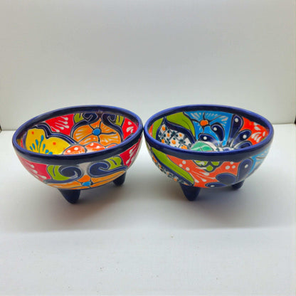 Talavera Salsa Bowl Handmade Mexican Molcajete - Set of 2 - Talavera Salsa Bowl