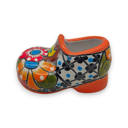 Vibrant Talavera Shoe Planter Handmade Mexican Pottery - - Talavera Planter