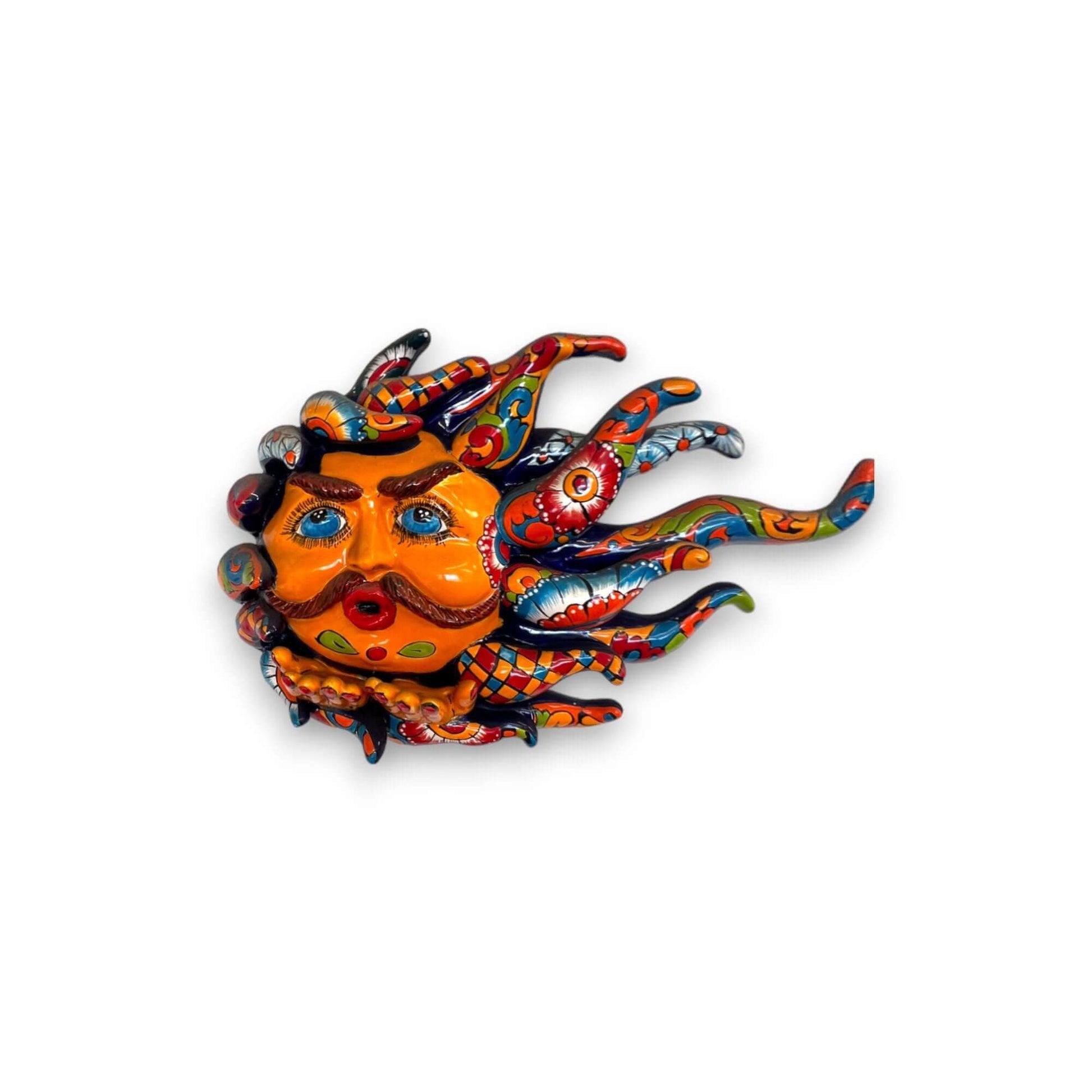 Handmade Talavera Sun Face Colorful Mexican Wall Art - - Talavera Wall Art
