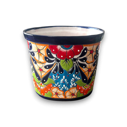 Colorful Talavera Trash Can Handmade Mexican Waste Bin - - wastebaskets