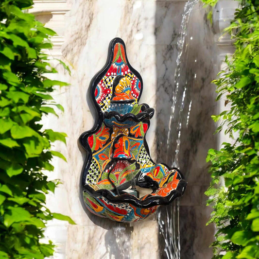 Handmade Mexican Talavera Wall Fountain Authentic Art Decor - - Talavera Fountain