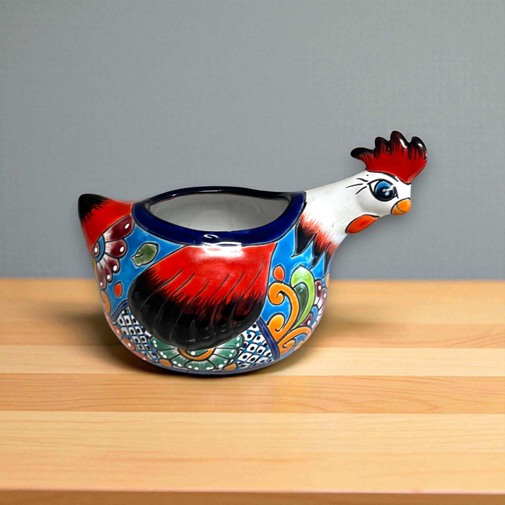 Talavera Chicken Planter Handmade Mexican Ceramic Pot - - Talavera Planter