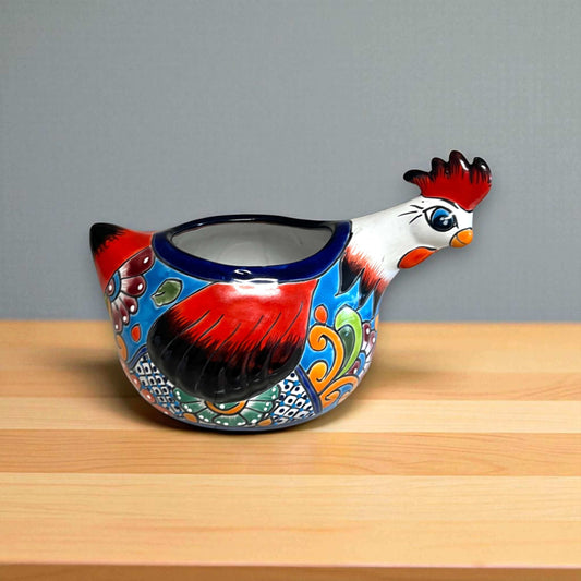 Talavera Chicken Planter Handmade Mexican Ceramic Pot - - Talavera Planter