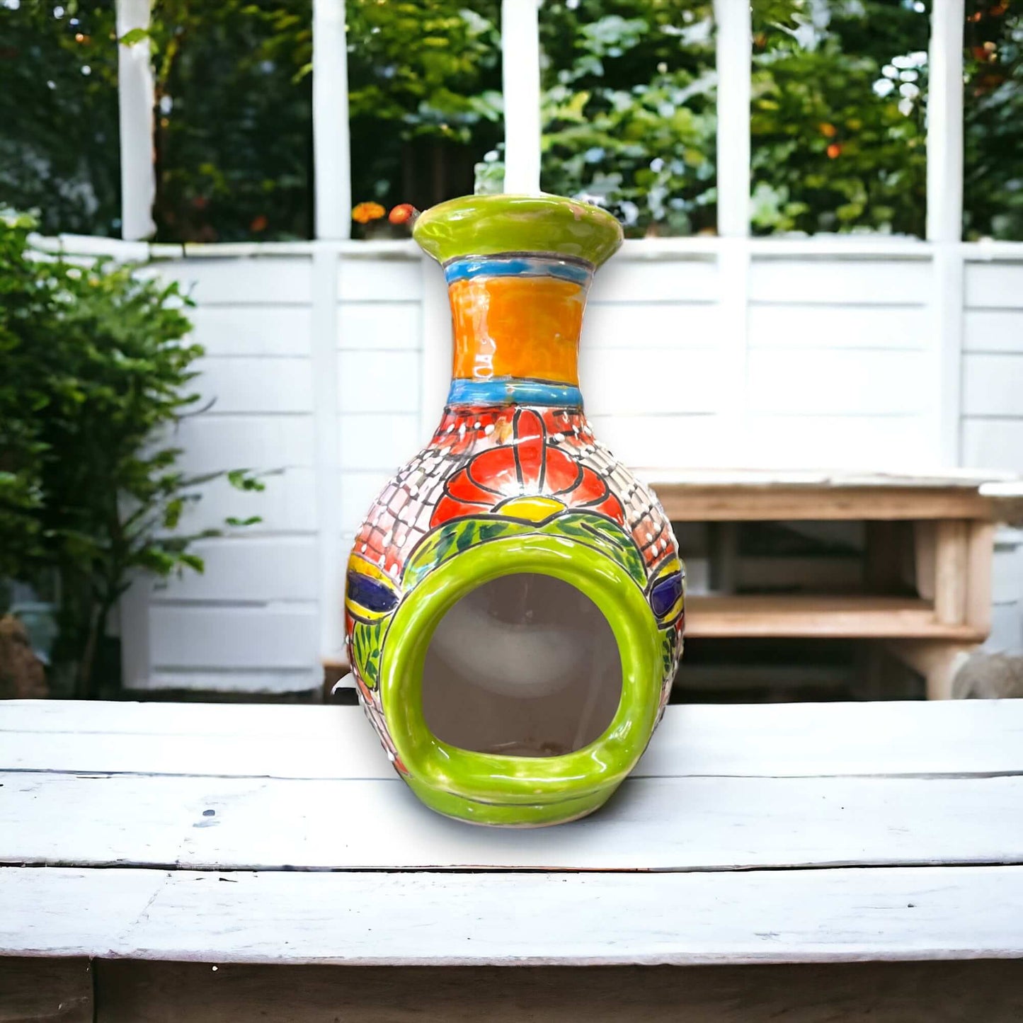 Handmade Talavera Chimney Vibrant Mexican Ceramic Decor - - Talavera Planter