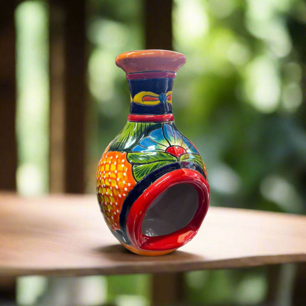 Handmade Talavera Chimney Vibrant Mexican Ceramic Decor - - Talavera Planter