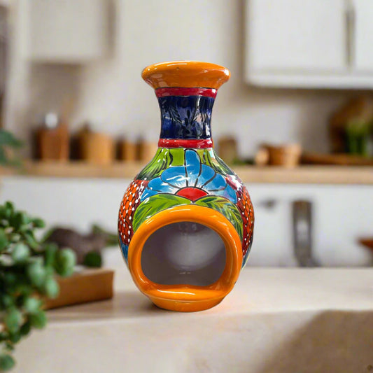 Handmade Talavera Chimney Vibrant Mexican Ceramic Decor - - Talavera Planter