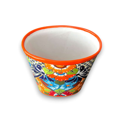 Colorful Talavera Trash Can Handmade Mexican Waste Bin - - wastebaskets