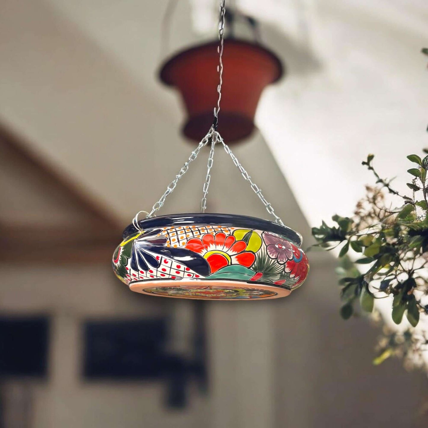 Handmade Talavera Hanging Flower Pot Mexican Planter for Home Decor - - Talavera Flower Pot
