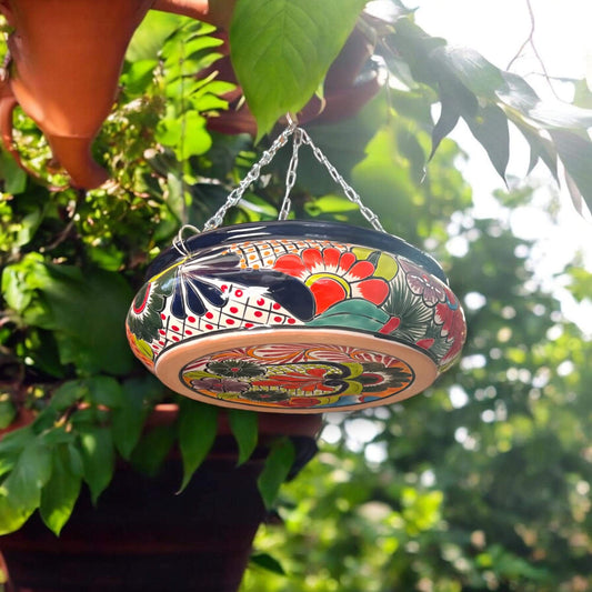 Handmade Talavera Hanging Flower Pot Mexican Planter for Home Decor - - Talavera Flower Pot