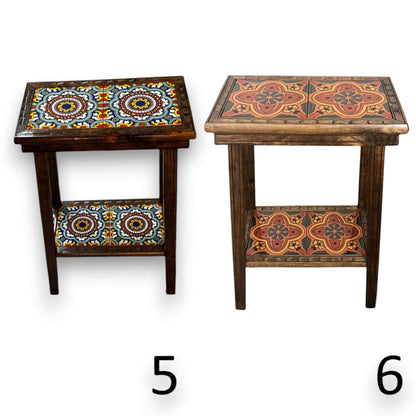 Talavera Tile End Table | Handmade Mexican Wood Accent Furniture- The Talavera Hub- {{Product type}}