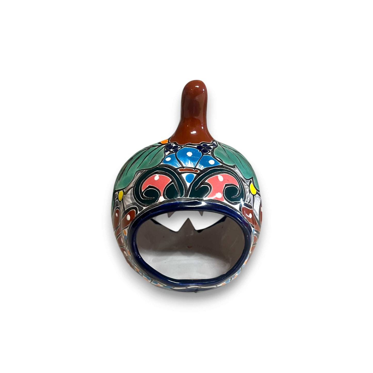 Talavera Jack-O'-Lantern Colorful Mexican Pumpkin Decor - - Talavera Statue