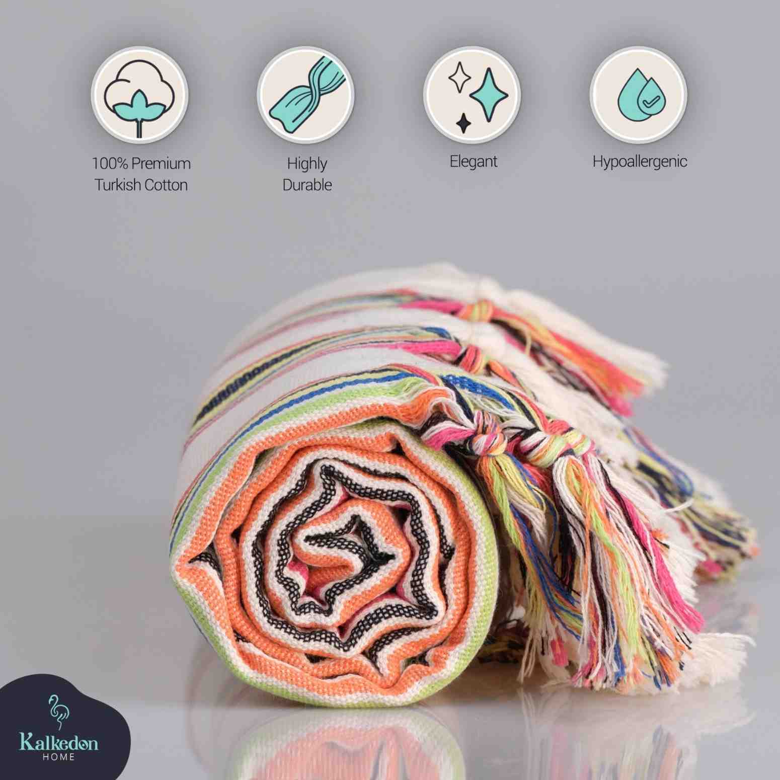 Rainbow Turkish Blanket - - Blanket