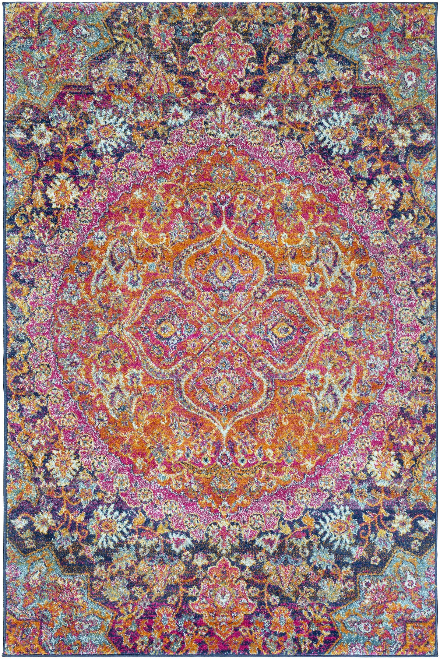 Burnt Orange Ojus Area Rug - - Rugs