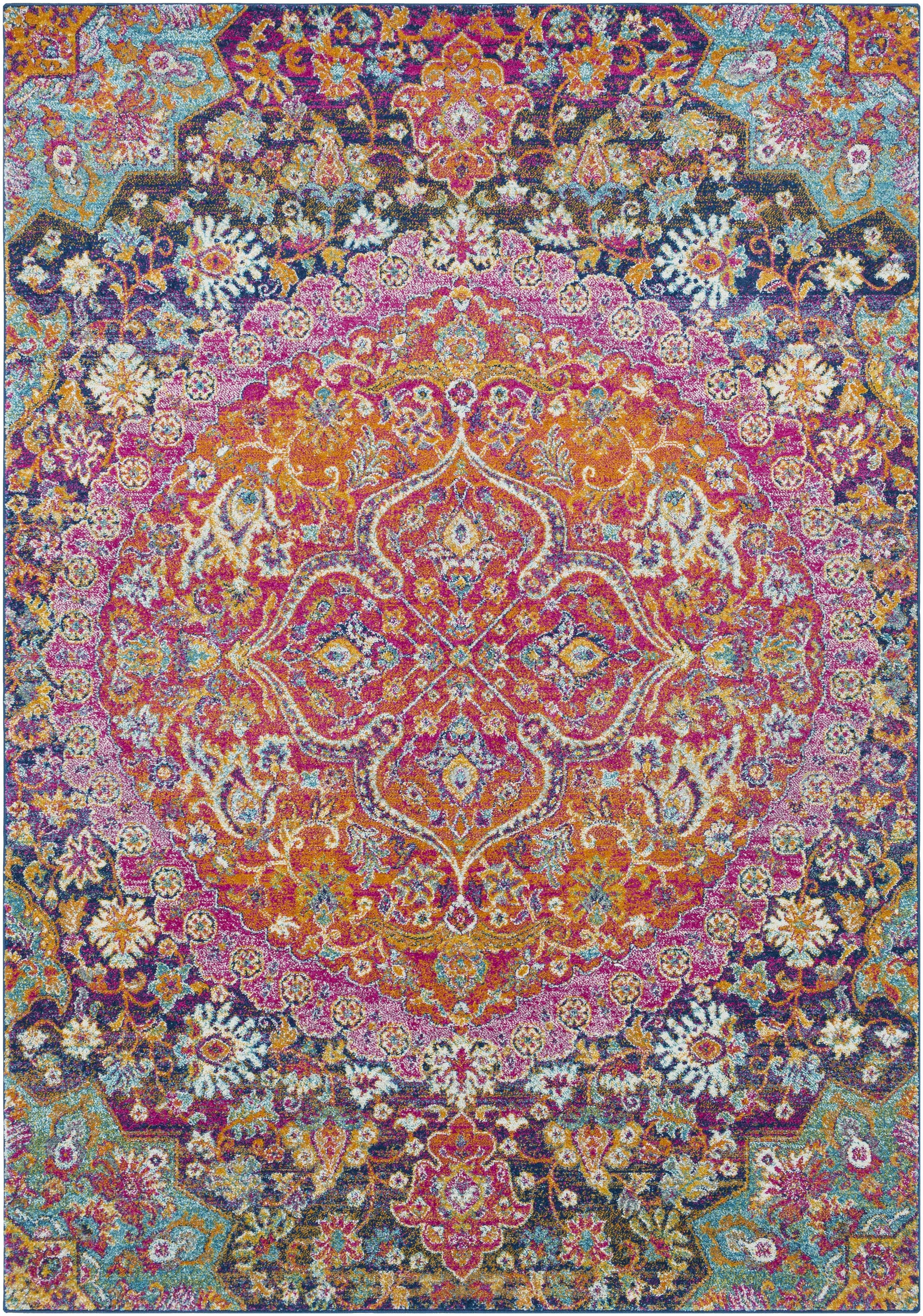 Burnt Orange Ojus Area Rug - - Rugs