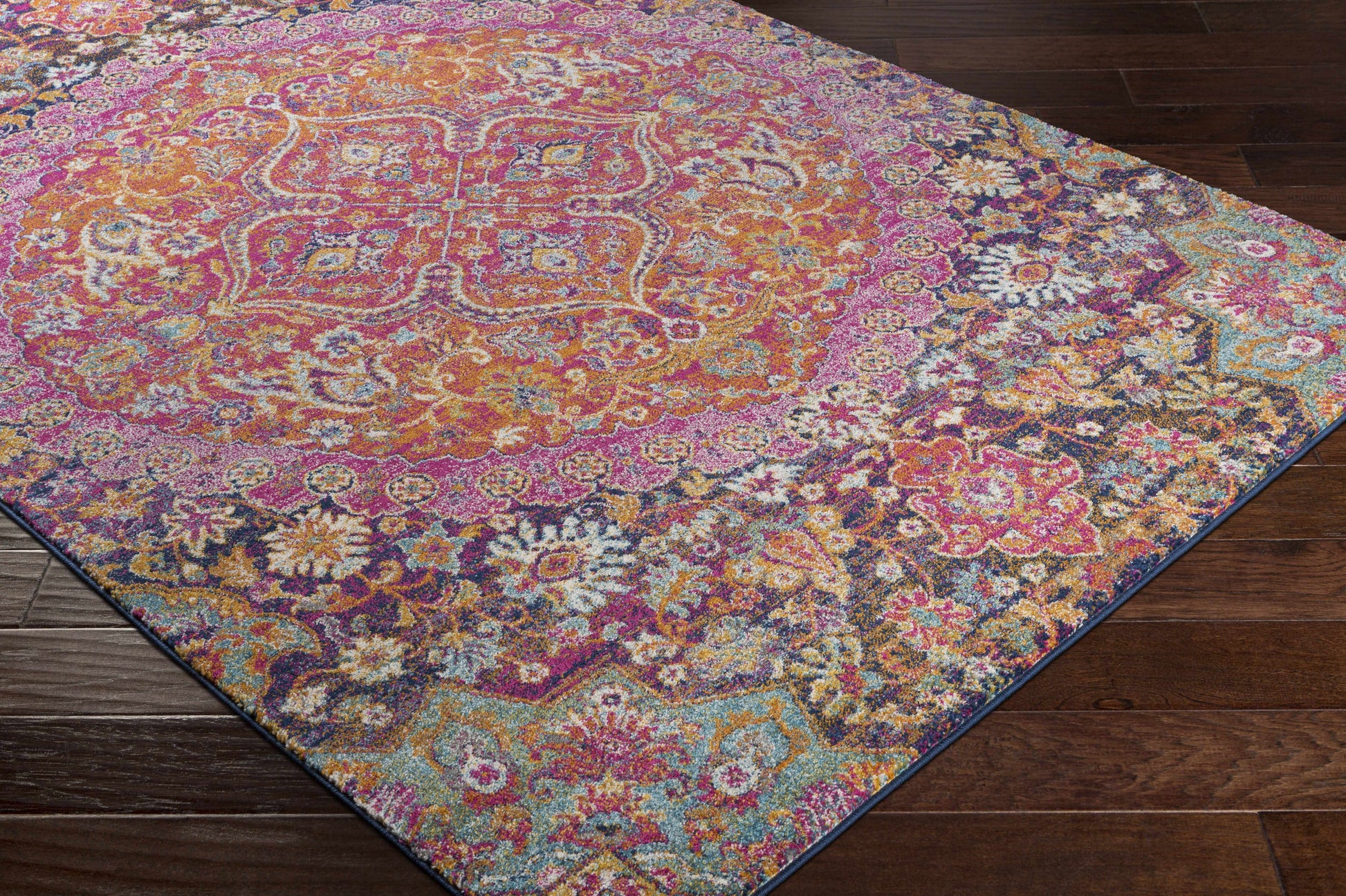 Burnt Orange Ojus Area Rug - - Rugs