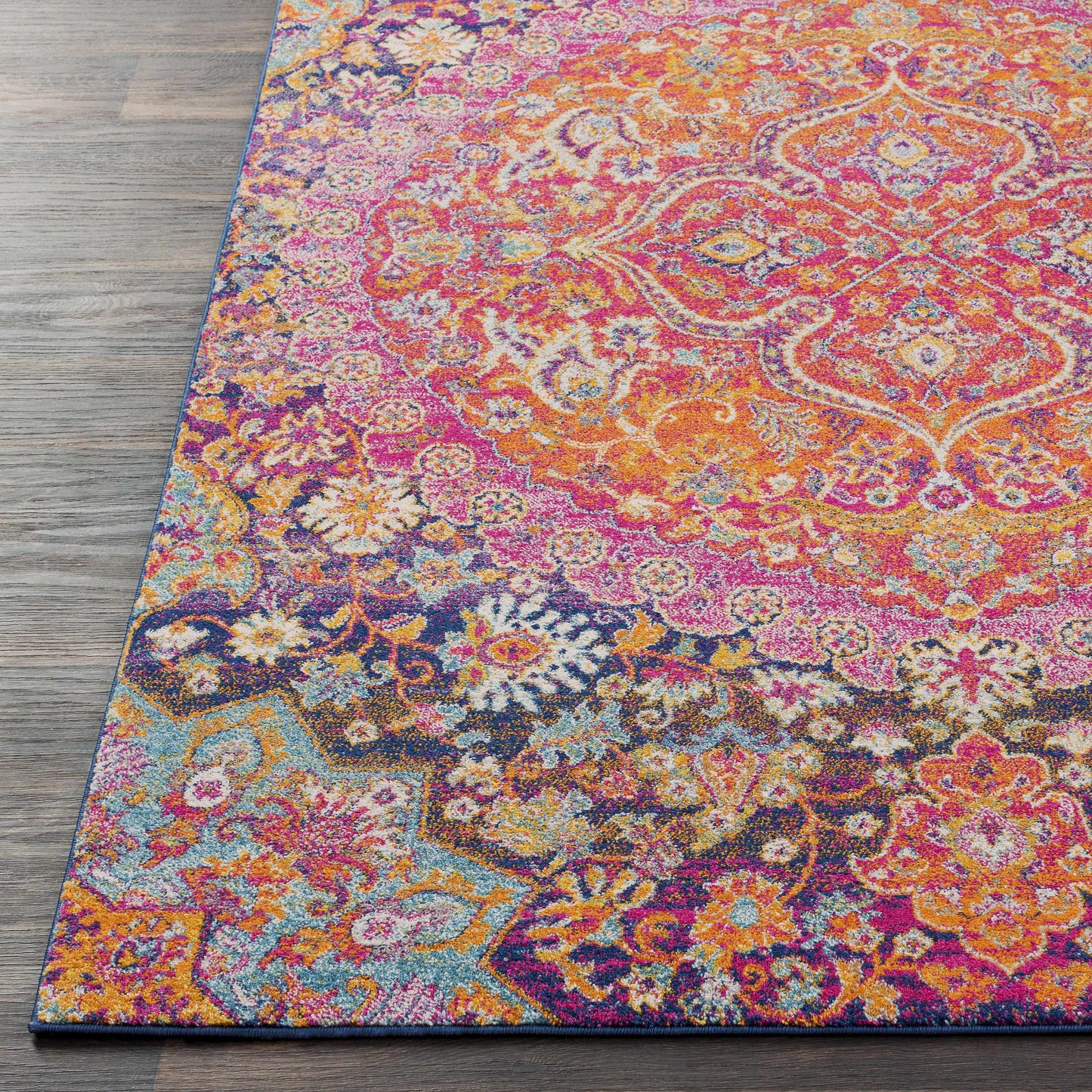 Burnt Orange Ojus Area Rug - - Rugs