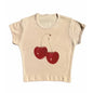 Harajuku Cherry Graphic Print T-Shirt - Green -