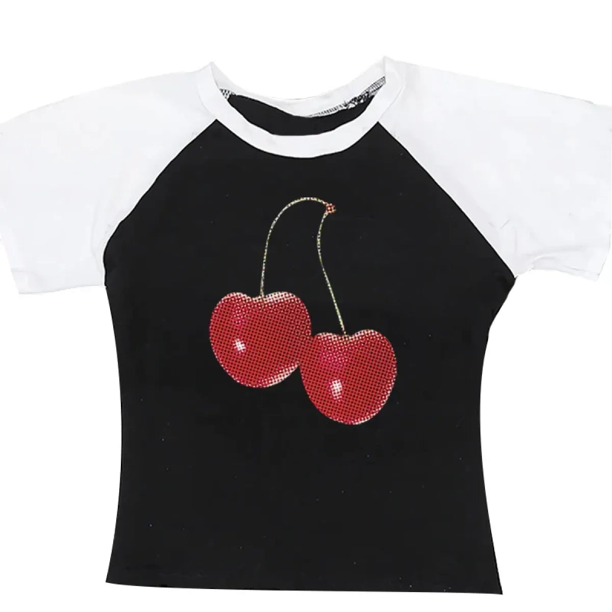Harajuku Cherry Graphic Print T-Shirt - Orange -