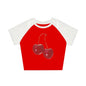 Harajuku Cherry Graphic Print T-Shirt - Red -
