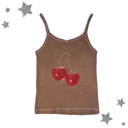 Harajuku Cherry Graphic Print T-Shirt - -
