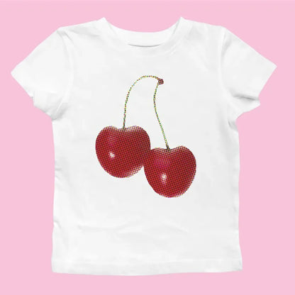 Harajuku Cherry Graphic Print T-Shirt - -