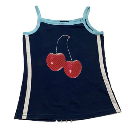Harajuku Cherry Graphic Print T-Shirt - -