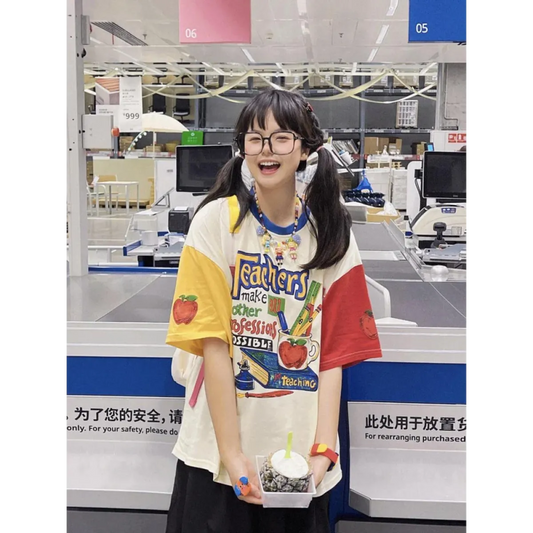 Harajuku Korean Style T-Shirt - - Women T-shirts