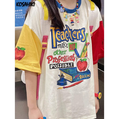 Harajuku Korean Style T-Shirt - - Women T-shirts
