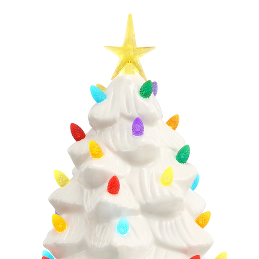 Ceramic Christmas Tree - White - 12 inch - Default Title - Christmas >> Decor