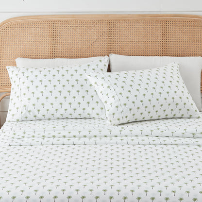 Coastal Printed Sheet Set - Newport Collection - Palm Tree - Bed Sheets