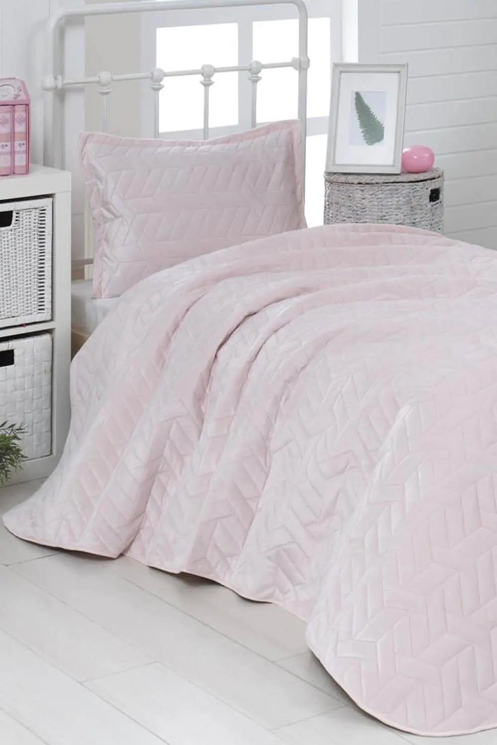 Dinarsu Bedspread Set Single Ruby Powder