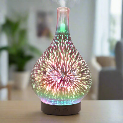 LED Light Humidifier Fireworks-Dark Wood