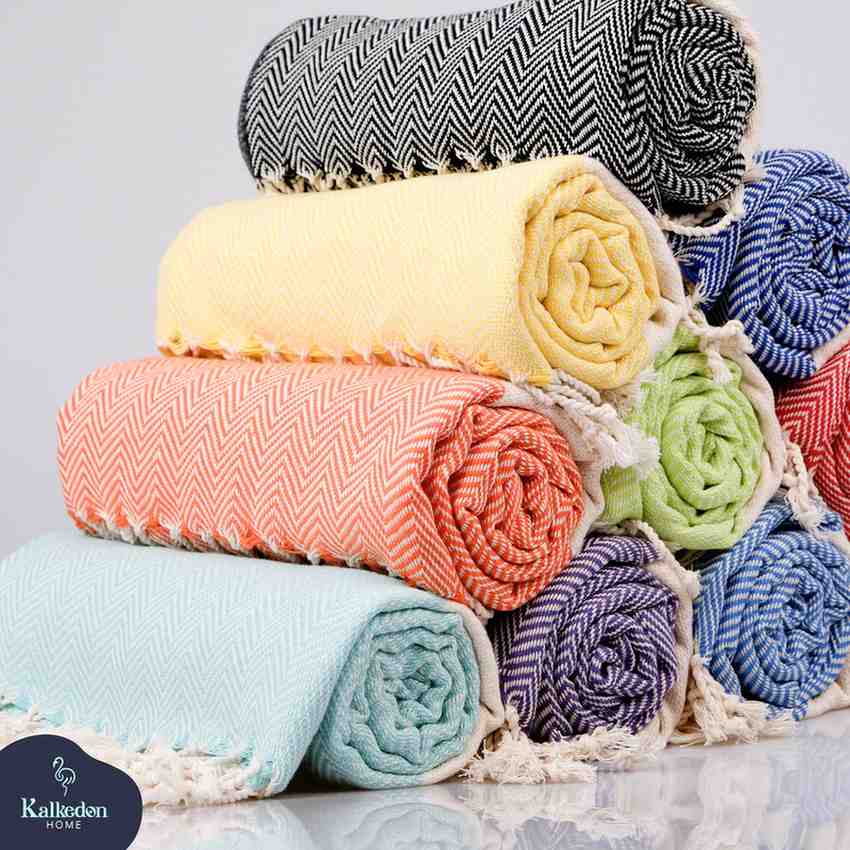 Herringbone Turkish Towel - - Towels