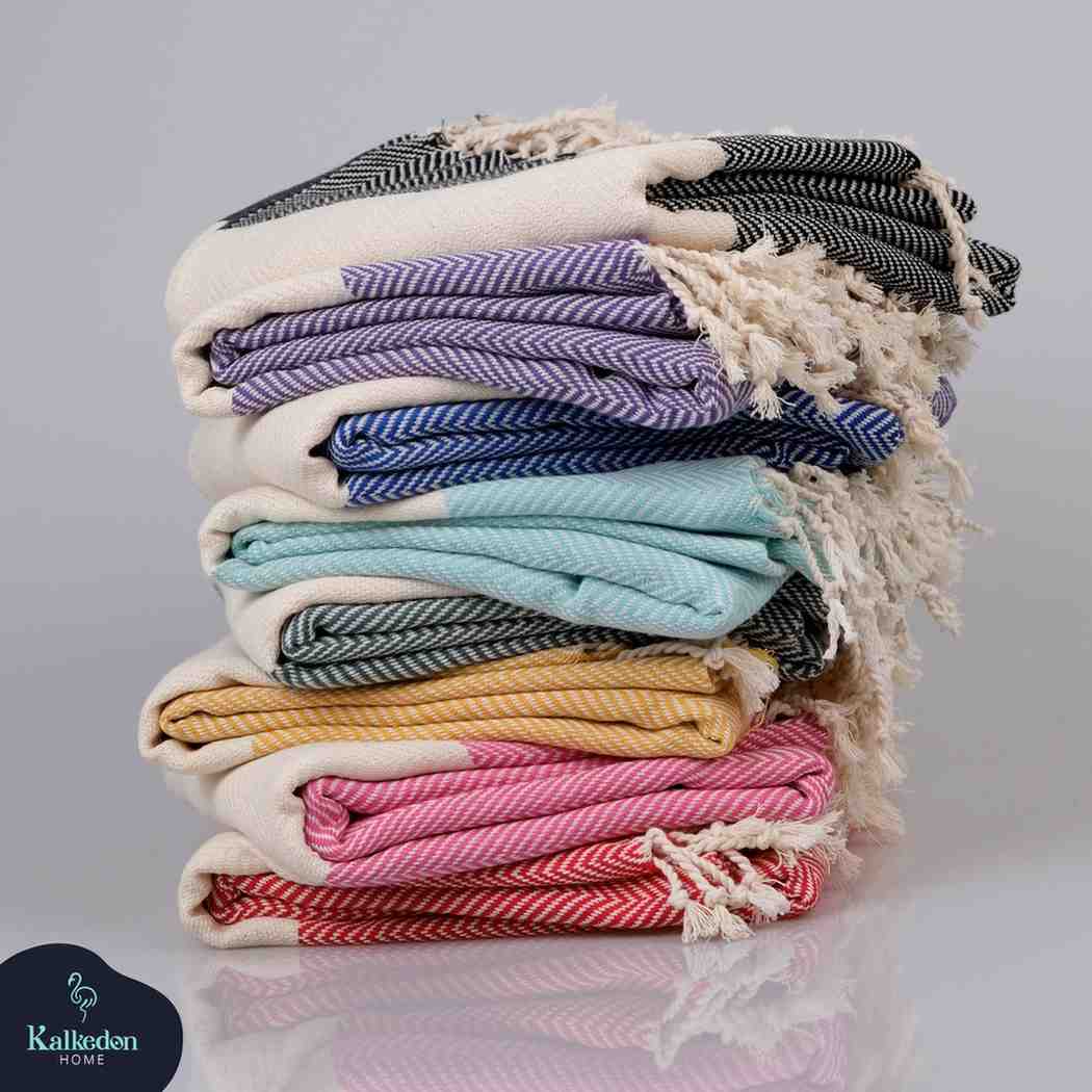 Herringbone Turkish Towel - Light Gray - Towels