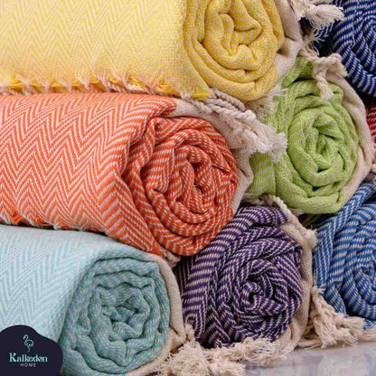 Herringbone Turkish Towel - - Towels