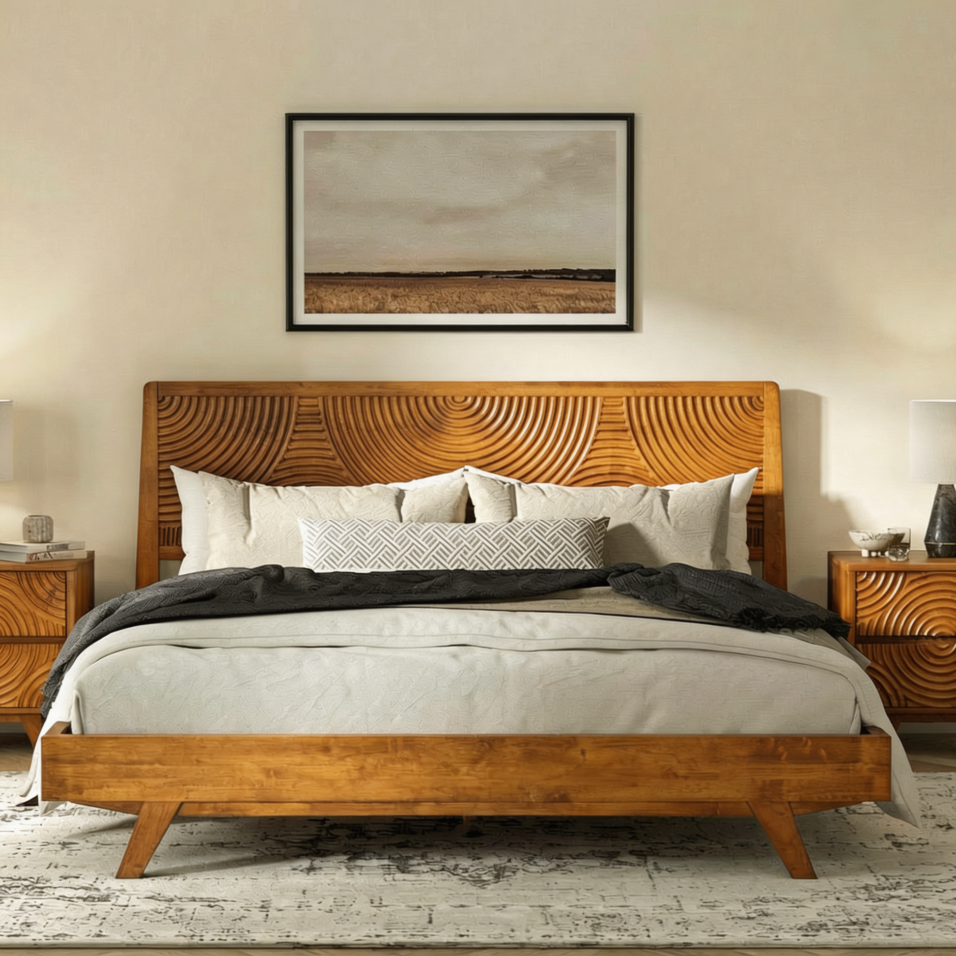 Harmony Solid Wood Bed Frame - - Bed Frame