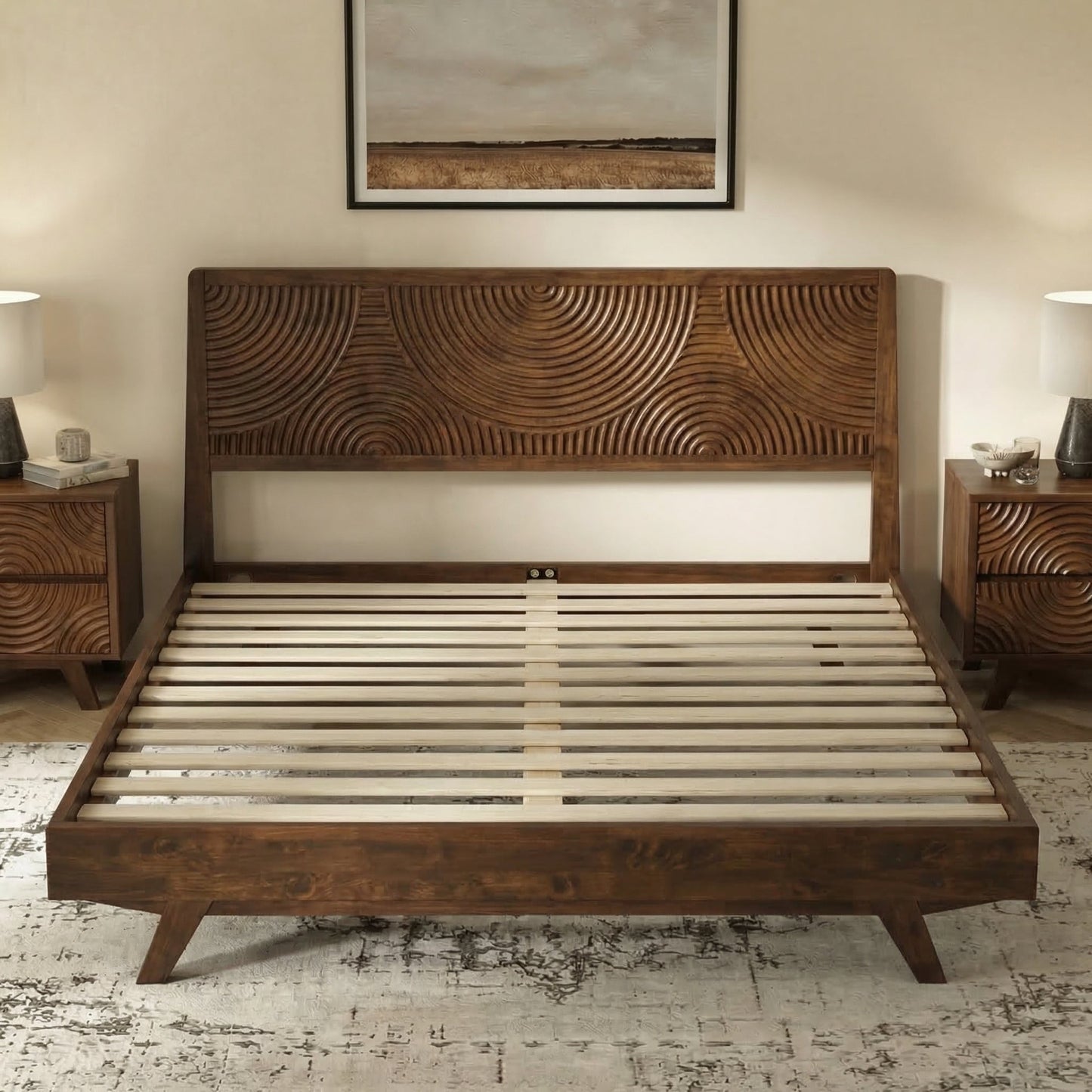 Harmony Solid Wood Bed Frame - - Bed Frame