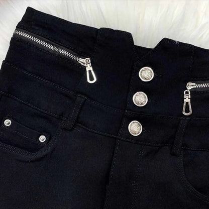 Korean Fashion High Waist Pencil Pants - -