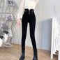 Korean Fashion High Waist Pencil Pants - Black -