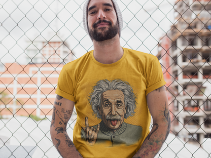 Rock On Einstein Graphic T-Shirt - Solid Gold - Graphic Tee