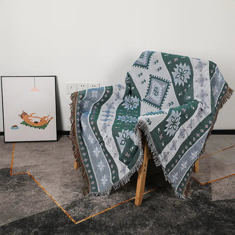 Bohemian Sofa Blanket - Premium Cotton Throw (In Stock) Kia Day Design