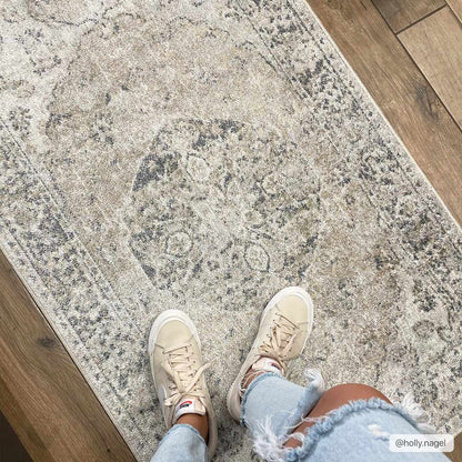 Rudo Beige Washable Area Rug - - Rugs