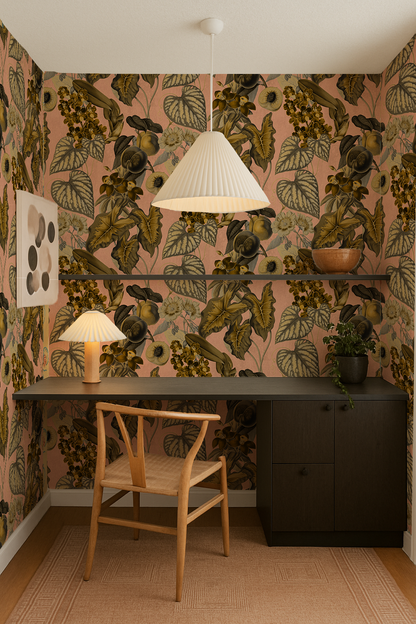 Cali Tropicale Wallpaper, peach and yellow- Samantha Santana Creative- {{Product type}}