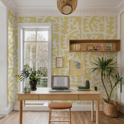 Bubbly Wallpaper, lemon- Samantha Santana Creative- {{Product type}}