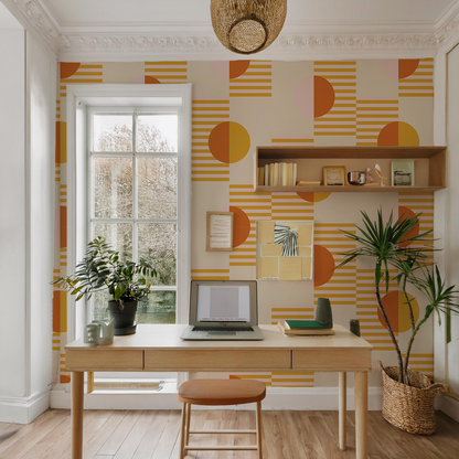 Summer Suns Wallpaper, yellow and orange- Samantha Santana Creative- {{Product type}}